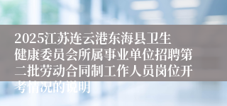 2025江苏连云港东海县卫生健康委员会所属事业单位招聘第二批劳动合同制工作人员岗位开考情况的说明