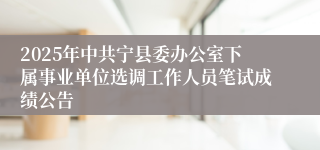 2025年中共宁县委办公室下属事业单位选调工作人员笔试成绩公告