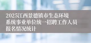 2025江西景德镇市生态环境系统事业单位统一招聘工作人员报名情况统计