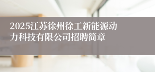 2025江苏徐州徐工新能源动力科技有限公司招聘简章