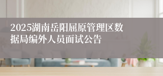 2025湖南岳阳屈原管理区数据局编外人员面试公告