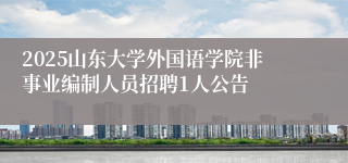 2025山东大学外国语学院非事业编制人员招聘1人公告