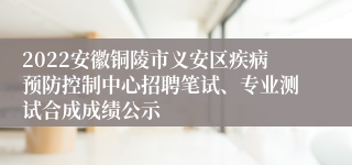 2022安徽铜陵市义安区疾病预防控制中心招聘笔试、专业测试合成成绩公示