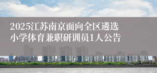 2025江苏南京面向全区遴选小学体育兼职研训员1人公告