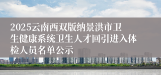 2025云南西双版纳景洪市卫生健康系统卫生人才回引进入体检人员名单公示