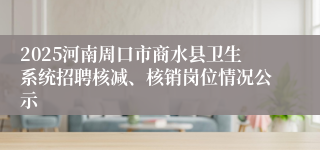 2025河南周口市商水县卫生系统招聘核减、核销岗位情况公示