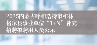 2025内蒙古呼和浩特市和林格尔县事业单位“1+N”补充招聘拟聘用人员公示