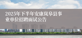 2025年下半年安康岚皋县事业单位招聘面试公告