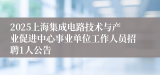 2025上海集成电路技术与产业促进中心事业单位工作人员招聘1人公告