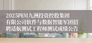 2025四川九洲投资控股集团有限公司软件与数据智能军团招聘适航测试工程师测试成绩公告