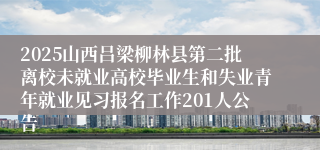 2025山西吕梁柳林县第二批离校未就业高校毕业生和失业青年就业见习报名工作201人公告
