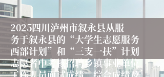 2025四川泸州市叙永县从服务于叙永县的“大学生志愿服务西部计划”和“三支一扶”计划志愿者中考核招聘乡镇事业单位工作人员面试成绩、综合成绩及排名公告
