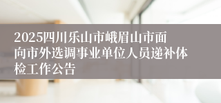 2025四川乐山市峨眉山市面向市外选调事业单位人员递补体检工作公告