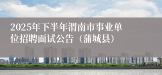 2025年下半年渭南市事业单位招聘面试公告（蒲城县）