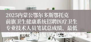 2025内蒙公鄂尔多斯鄂托克前旗卫生健康系统招聘医疗卫生专业技术人员笔试总成绩、最低合格分数及资格复审有关事宜的公告
