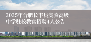 2025年合肥长丰县实验高级中学驻校教官招聘4人公告