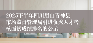 2025下半年四川眉山青神县市场监督管理局引进优秀人才考核面试成绩排名的公示