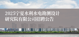2025宁夏水利水电勘测设计研究院有限公司招聘公告