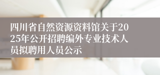 四川省自然资源资料馆关于2025年公开招聘编外专业技术人员拟聘用人员公示