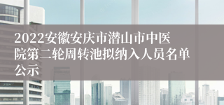 2022安徽安庆市潜山市中医院第二轮周转池拟纳入人员名单公示