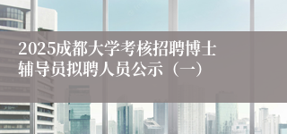 2025成都大学考核招聘博士辅导员拟聘人员公示（一）