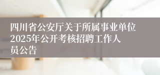 四川省公安厅关于所属事业单位2025年公开考核招聘工作人员公告