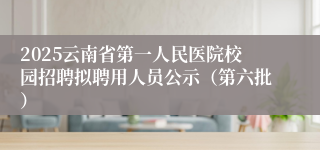 2025云南省第一人民医院校园招聘拟聘用人员公示(第六批)