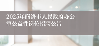 2025年商洛市人民政府办公室公益性岗位招聘公告