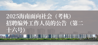 2025海南面向社会(考核)招聘编外工作人员的公告(第二十六号)