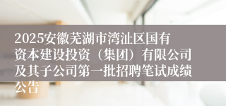2025安徽芜湖市湾沚区国有资本建设投资(集团)有限公司及其子公司第一批招聘笔试成绩公告