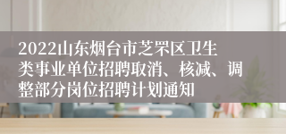 2022山东烟台市芝罘区卫生类事业单位招聘取消、核减、调整部分岗位招聘计划通知