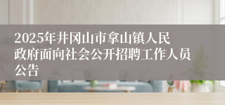 2025年井冈山市拿山镇人民政府面向社会公开招聘工作人员公告