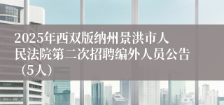 2025年西双版纳州景洪市人民法院第二次招聘编外人员公告（5人）