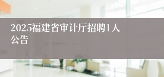 2025福建省审计厅招聘1人公告