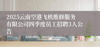 2025云南空港飞机维修服务有限公司四季度员工招聘3人公告