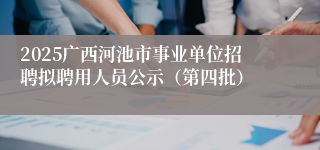 2025广西河池市事业单位招聘拟聘用人员公示（第四批）