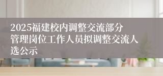 2025福建校内调整交流部分管理岗位工作人员拟调整交流人选公示