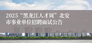 2025“黑龙江人才周”北安市事业单位招聘面试公告