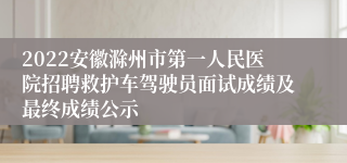 2022安徽滁州市第一人民医院招聘救护车驾驶员面试成绩及最终成绩公示