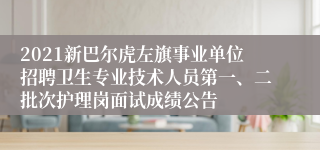 2021新巴尔虎左旗事业单位招聘卫生专业技术人员第一、二批次护理岗面试成绩公告