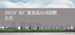 2025广东广盐食品公司招聘公告