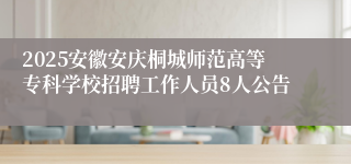 2025安徽安庆桐城师范高等专科学校招聘工作人员8人公告