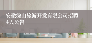 安徽涂山旅游开发有限公司招聘4人公告