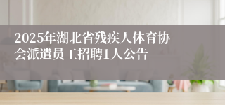 2025年湖北省残疾人体育协会派遣员工招聘1人公告