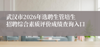 武汉市2026年选聘生管培生招聘综合素质评价成绩查询入口
