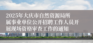 2025年大庆市自然资源局所属事业单位公开招聘工作人员开展现场资格审查工作的通知
