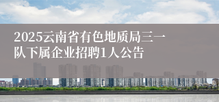 2025云南省有色地质局三一队下属企业招聘1人公告