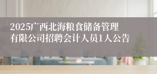 2025广西北海粮食储备管理有限公司招聘会计人员1人公告