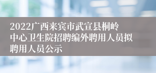 2022广西来宾市武宣县桐岭中心卫生院招聘编外聘用人员拟聘用人员公示