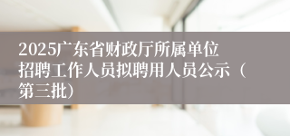2025广东省财政厅所属单位招聘工作人员拟聘用人员公示(第三批)